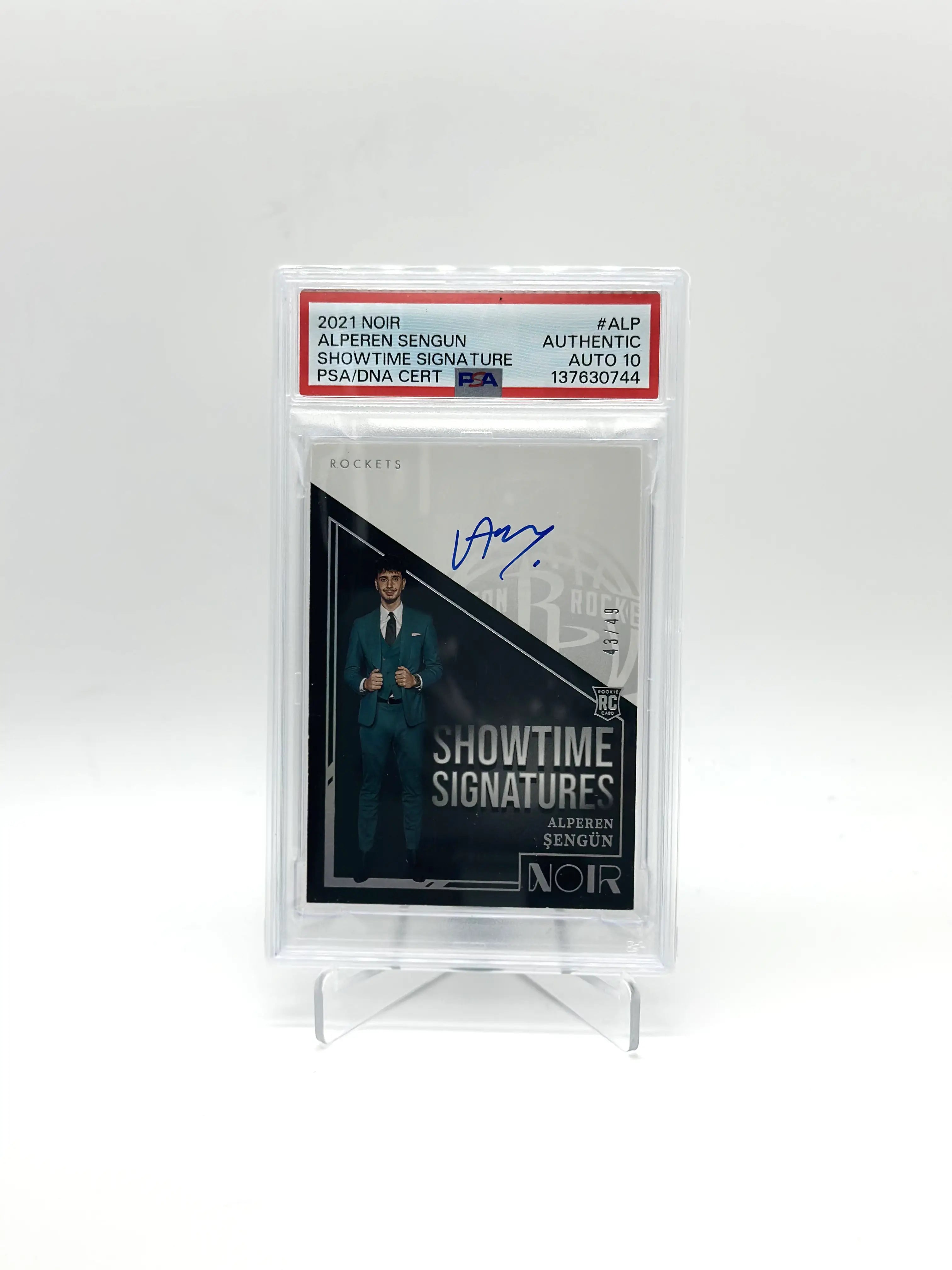 PSA 10 2021 NOIR ALPEREN SENGUN SHOWTIME SIGNATURE PSA/DNA CERT #43/49