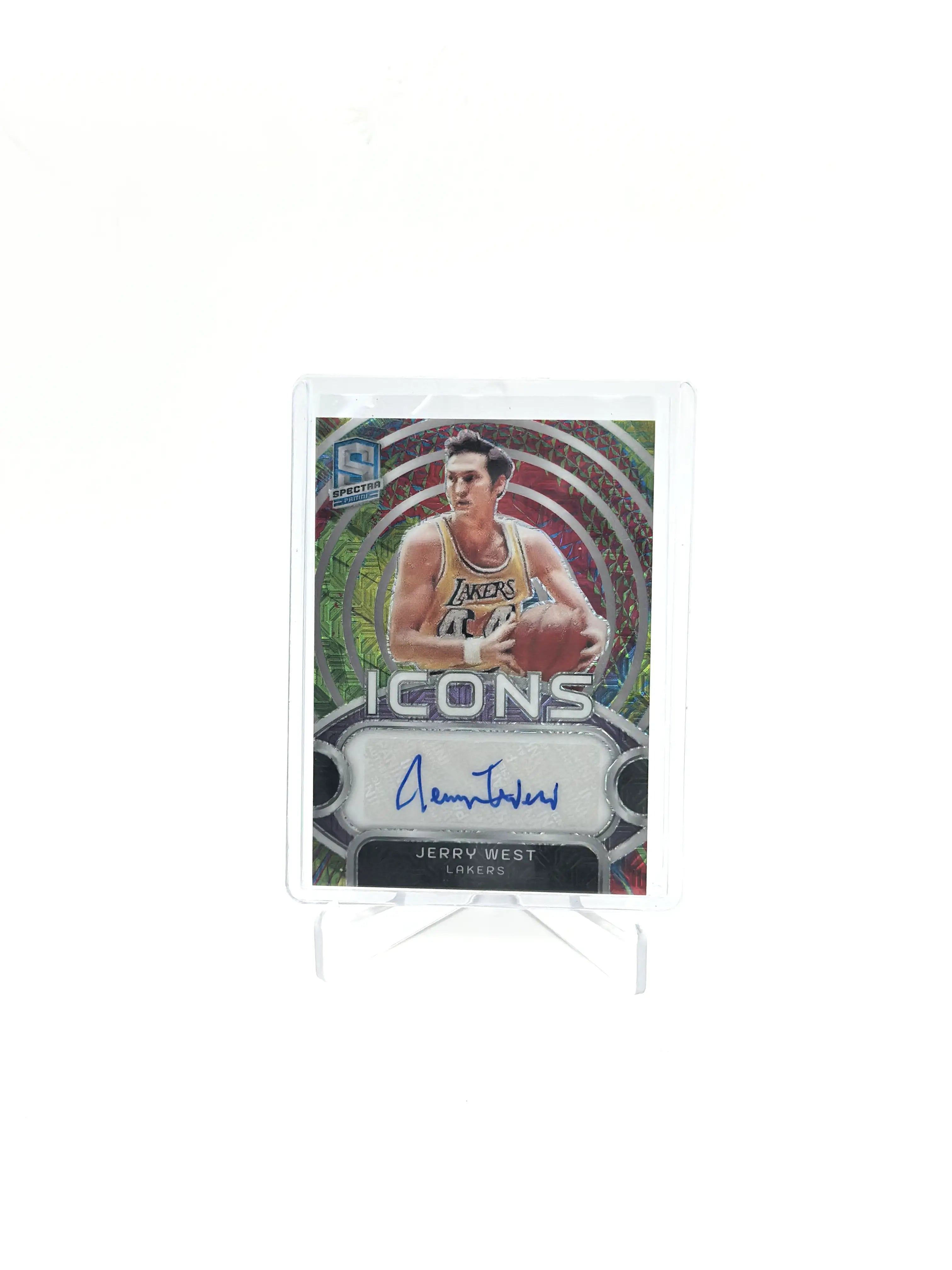 2023-24 Panini Spectra Jerry West Icons Autograph Marble Prizm Auto 23/25