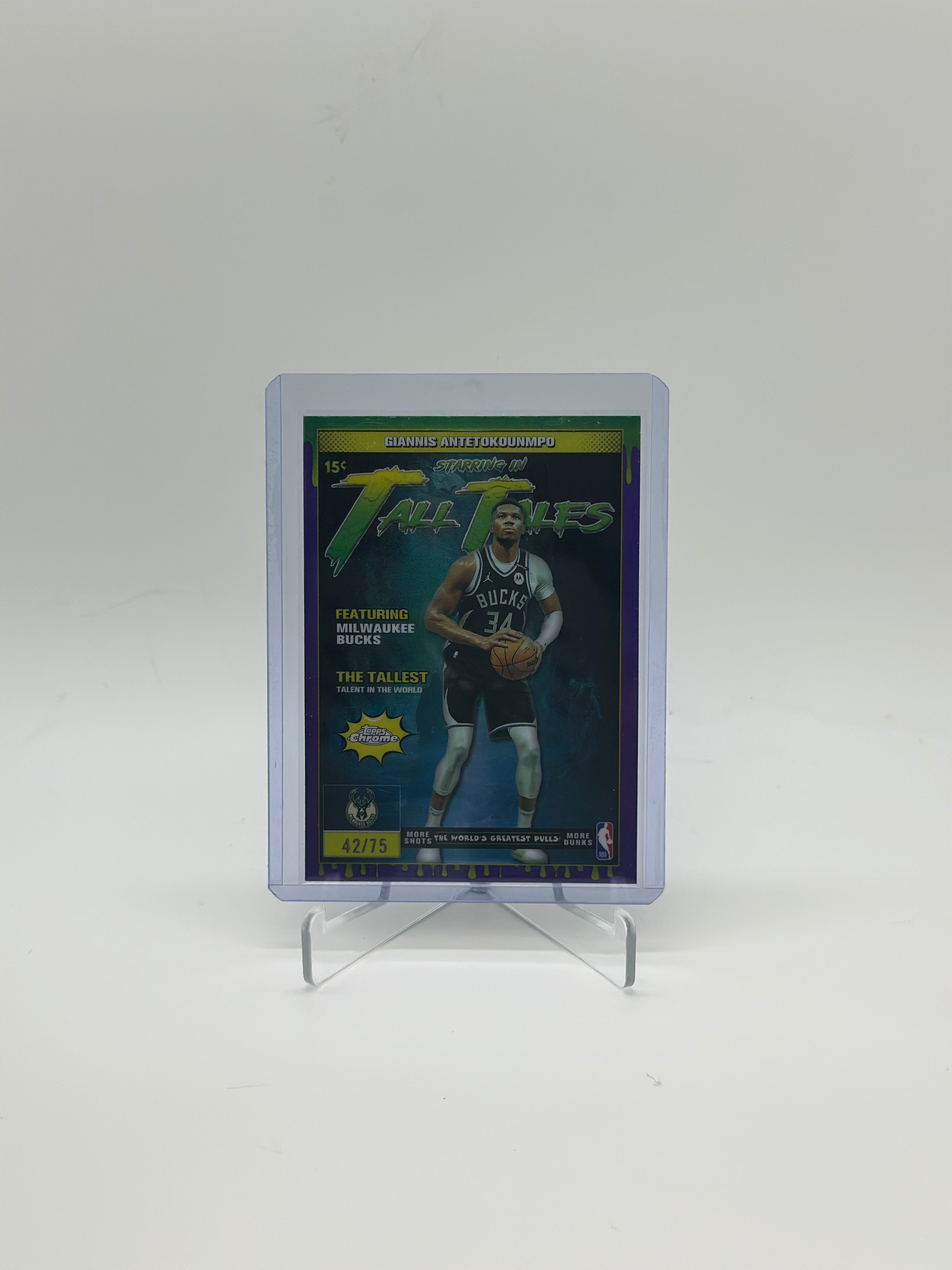 2025-26 Topps Chrome Tall Tales Purple Refractor #TT-2 Giannis Antetokounmpo /75