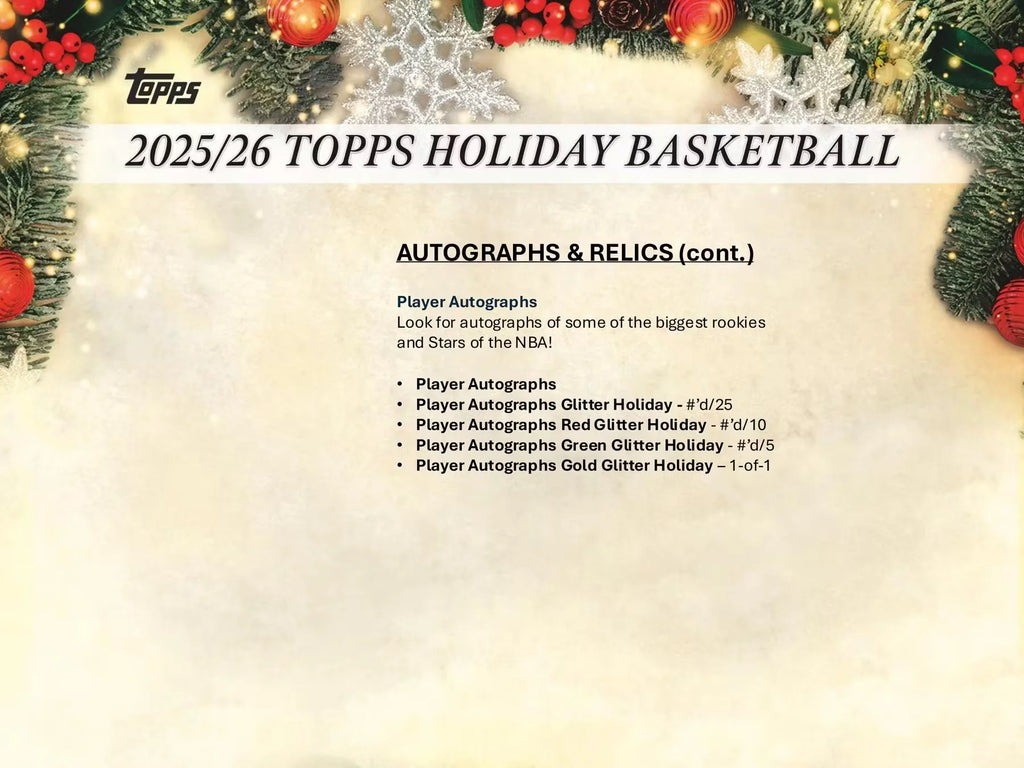 2025/26 Topps Holiday Basketball - Mega Box