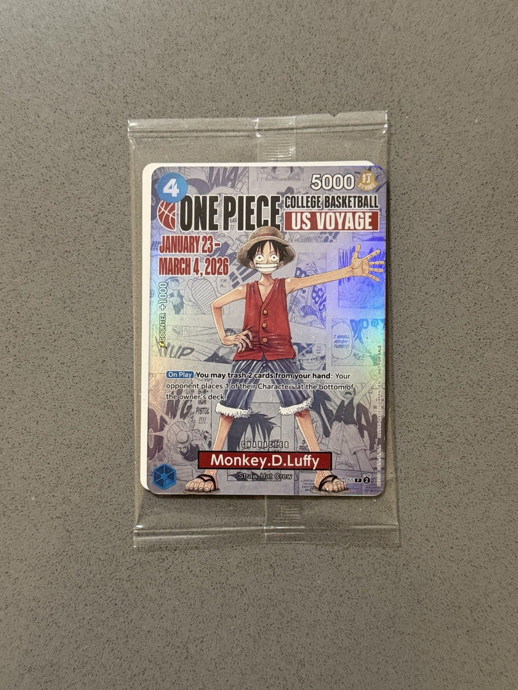 One Piece CCG Monkey.D.Luffy College Basketball Promo - SEALED
