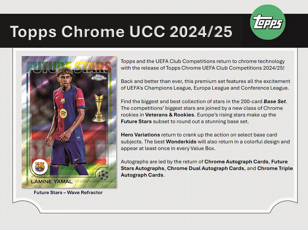2024-25 Topps Chrome UEFA Club Competitions Soccer Value Box