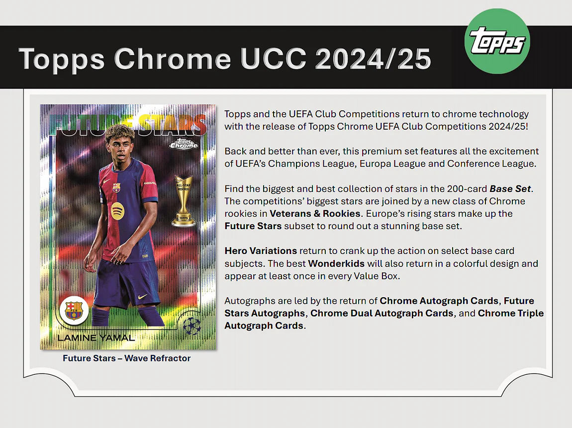 2024-25 Topps Chrome UEFA Club Competitions Soccer Value Box