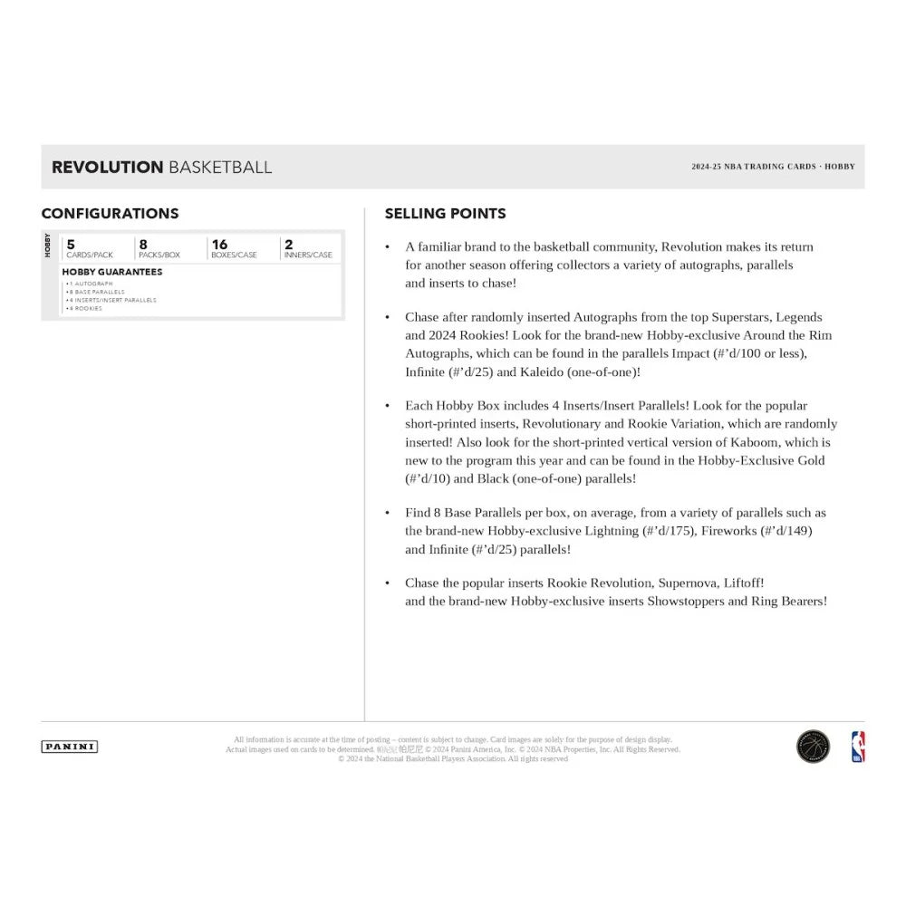 2024-25 Panini Revolution Basketball Hobby Box