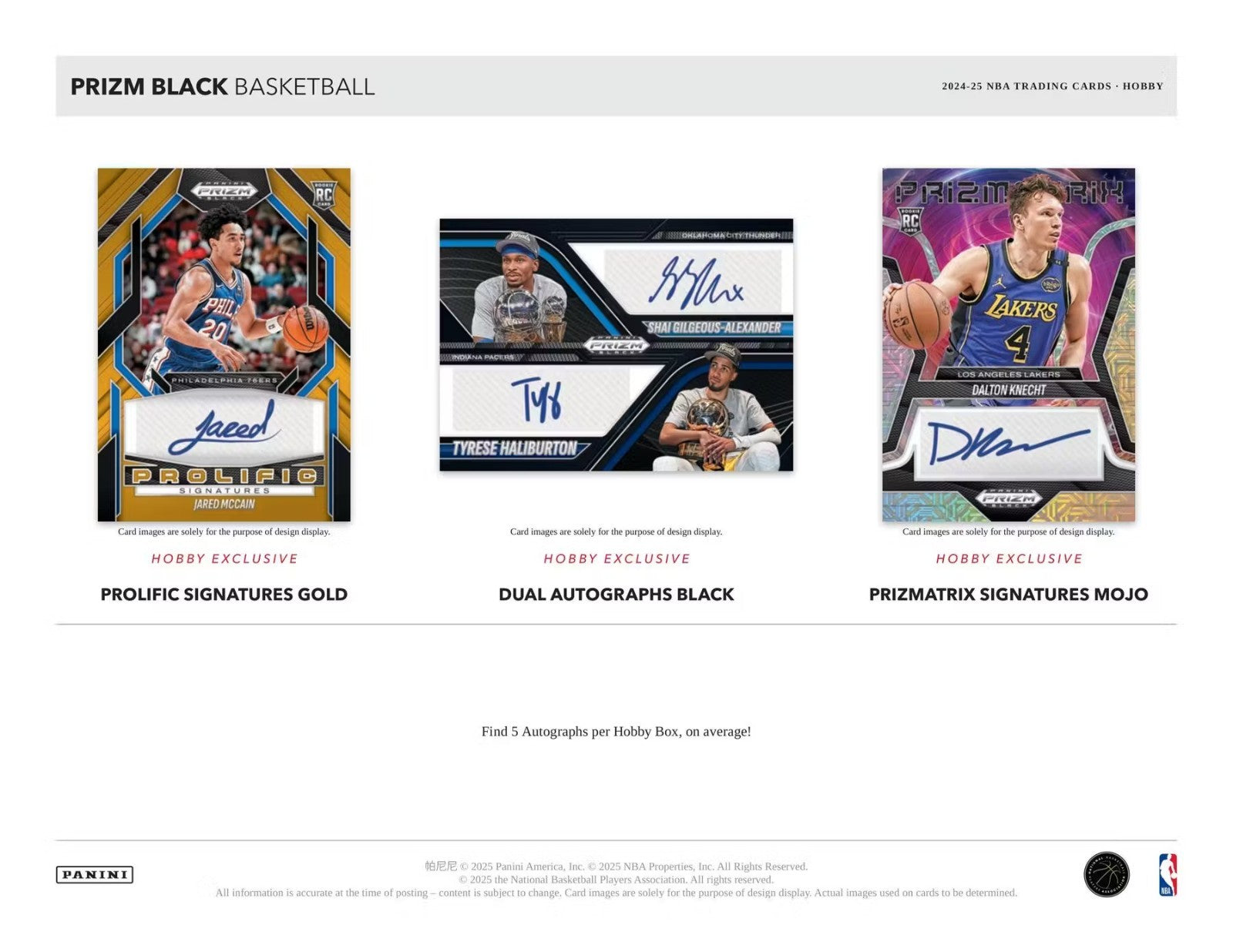 2024-25 PANINI PRIZM BLACK NBA BASKETBALL HOBBY BOX